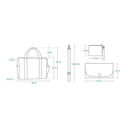 Lionelo - Previjalna torba za voziček IDA Grey Concrete