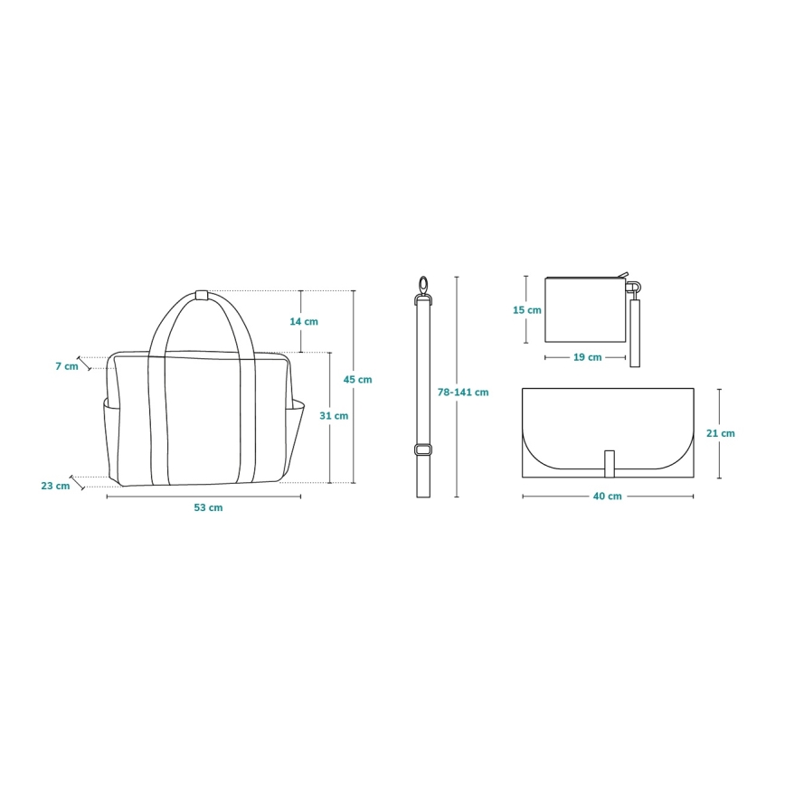 Lionelo - Previjalna torba za voziček IDA Grey Concrete