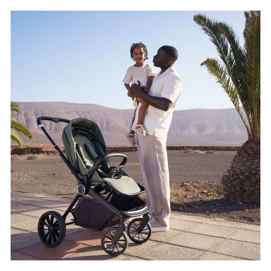 Lionelo - Športni otroški voziček MIKA PLUS olivno zelene barve