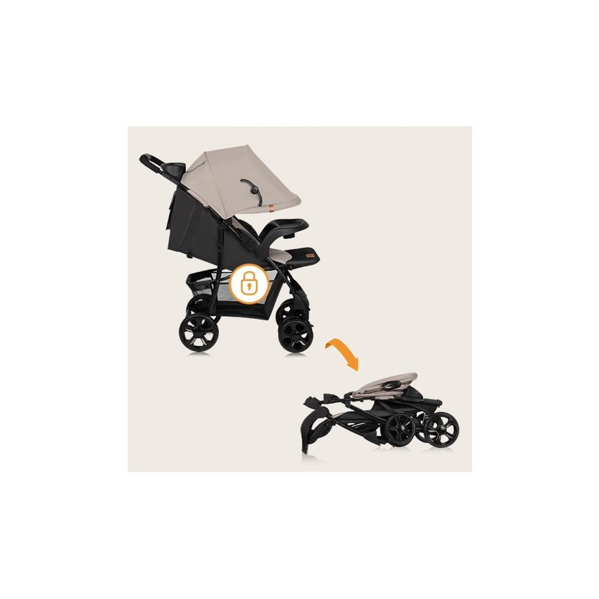 Lionelo - športni voziček EMMA PLUS bež/črna