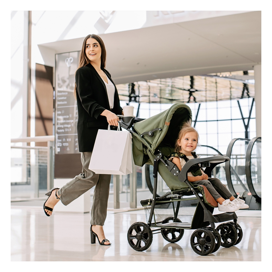 Lionelo - Športni voziček EMMA PLUS zelena/črna