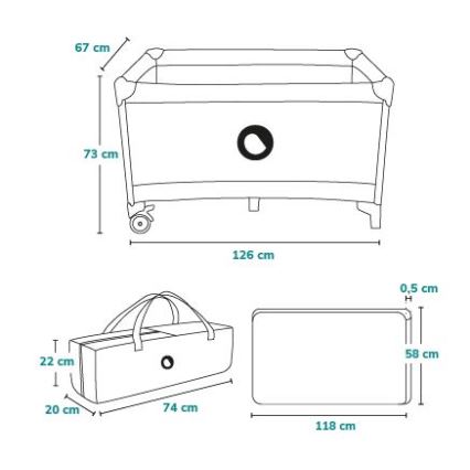 Lionelo - Temno modra potovalna posteljica STEFI