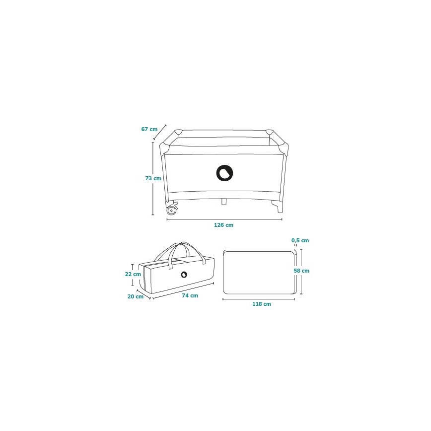 Lionelo - Temno modra potovalna posteljica STEFI