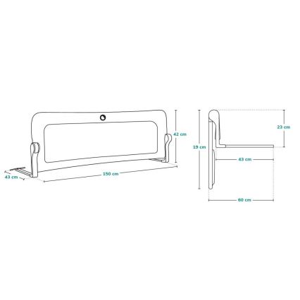 Lionelo - Varnostna ograja za posteljo EVA, bež