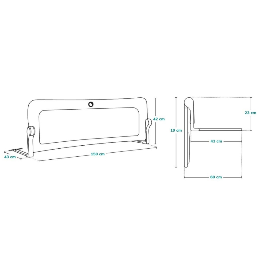 Lionelo - Varnostna ograja za posteljo EVA, bež