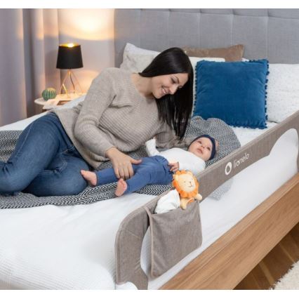 Lionelo - Varnostna ograja za posteljo EVA, siva