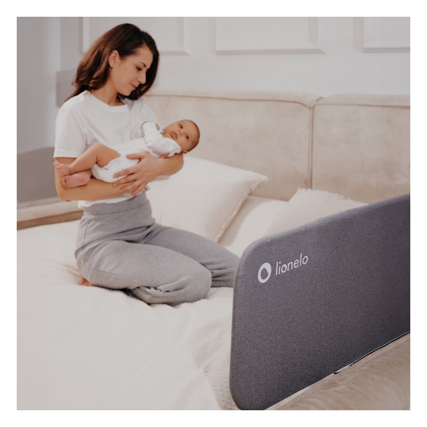 Lionelo - Varnostna ograja za posteljo LORA temno siva