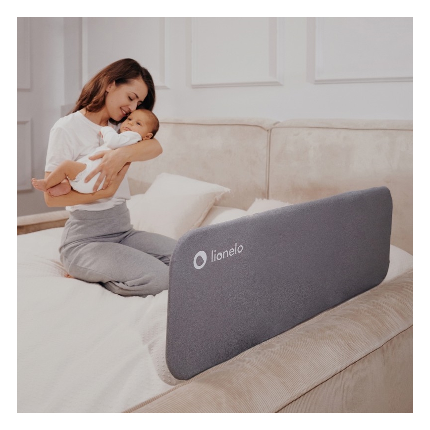 Lionelo - Varnostna ograja za posteljo LORA temno siva