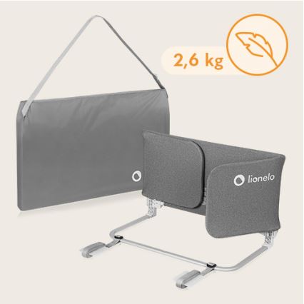 Lionelo - Varnostna ograja za posteljo LORA XL temno siva