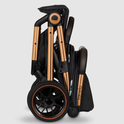 Lionelo - Voziček CLOE črna/modra/zlata