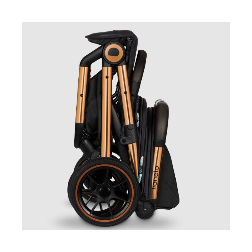 Lionelo - Voziček CLOE črna/modra/zlata