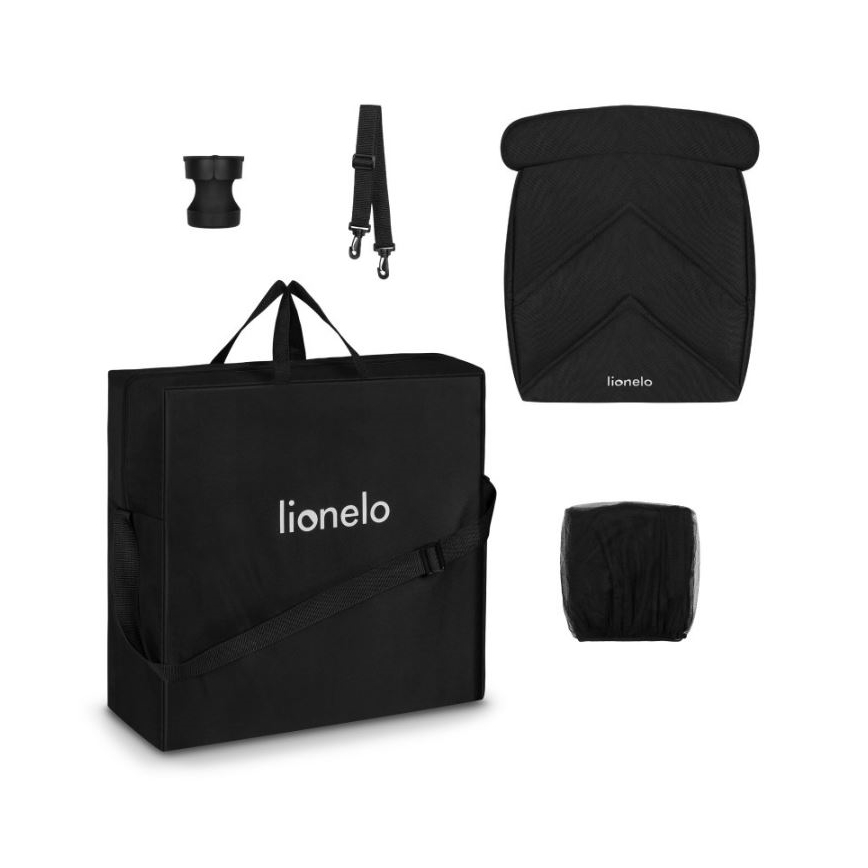 Lionelo - Voziček CLOE črna/modra/zlata