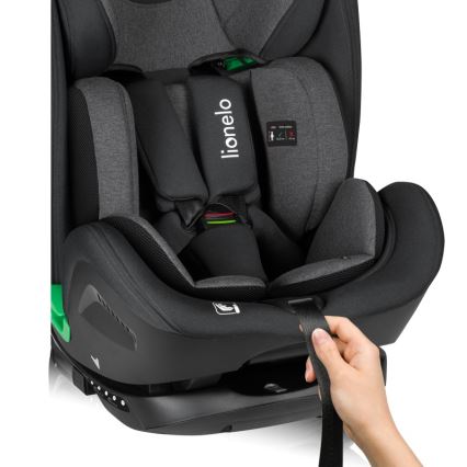 Lionelo - vrtljiv avtosedež HARPER i-Size (76–150 cm), črni karbon
