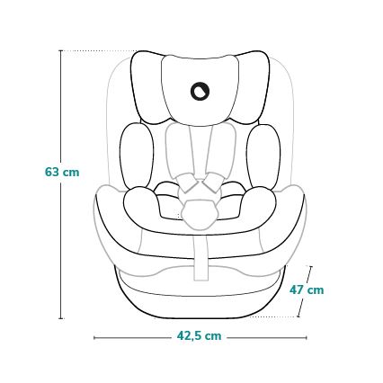 Lionelo - vrtljiv avtosedež HARPER i-Size (76–150 cm), črni karbon