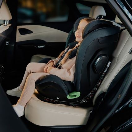 Lionelo - Vrtljiv avtosedež s bazo HARPER i-Size 76-150 cm Black Carbon