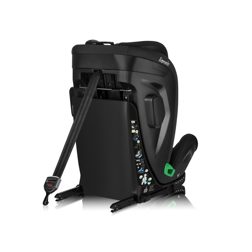Lionelo - Vrtljiv avtosedež s bazo HARPER i-Size 76-150 cm Black Carbon