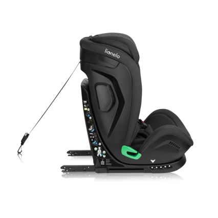 Lionelo - Vrtljiv avtosedež s bazo HARPER i-Size 76-150 cm Black Carbon