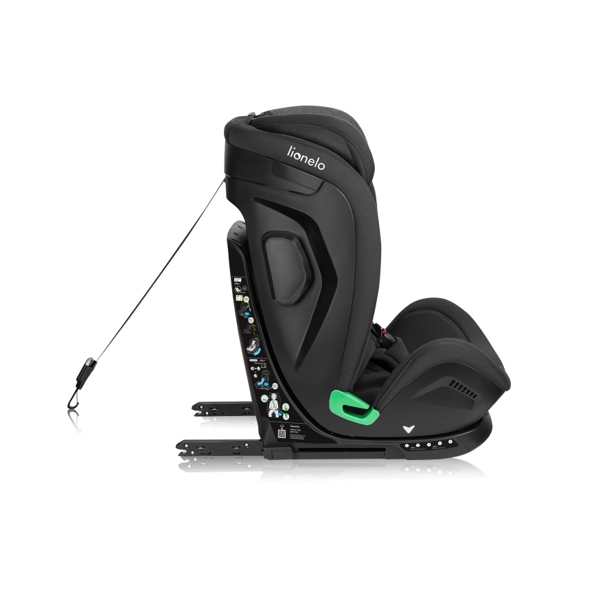 Lionelo - Vrtljiv avtosedež s bazo HARPER i-Size 76-150 cm Black Carbon
