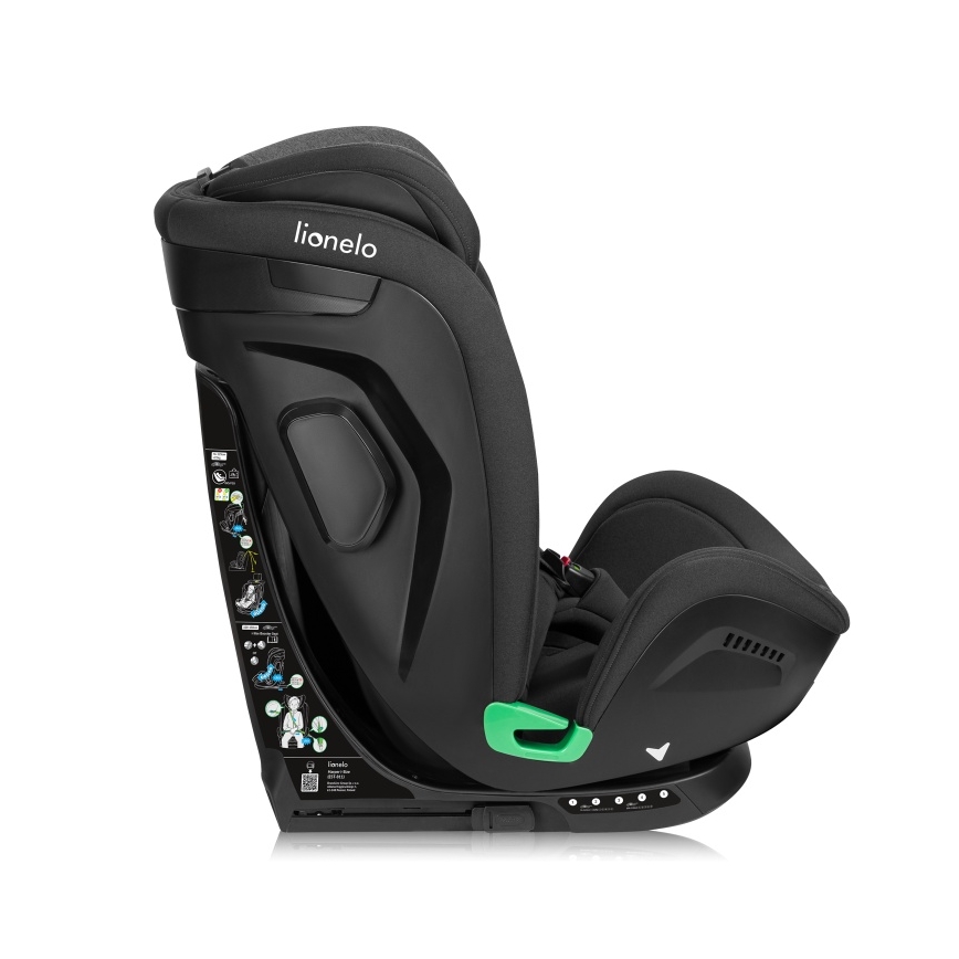 Lionelo - Vrtljiv avtosedež s bazo HARPER i-Size 76-150 cm Black Carbon