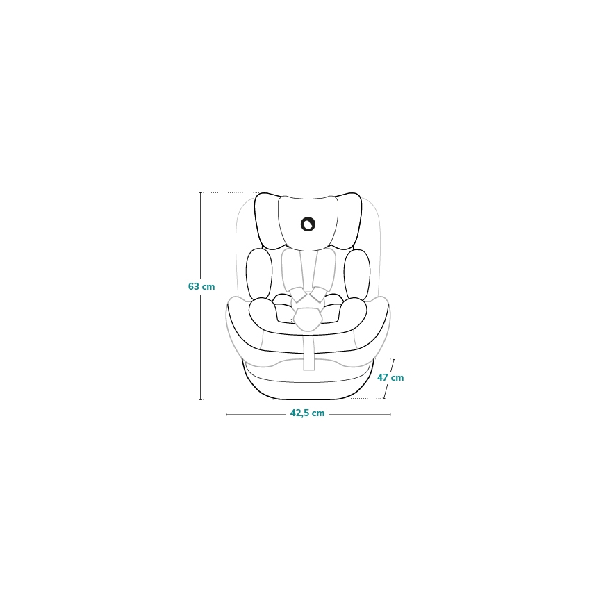 Lionelo - Vrtljiv avtosedež s bazo HARPER i-Size 76-150 cm Black Carbon