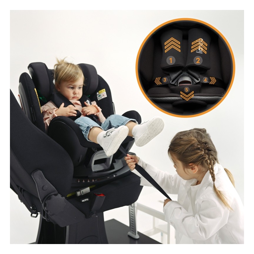 Lionelo - Vrtljiv avtosedež z bazo ANTOON PLUS i-Size 40-105 cm Black Onyx