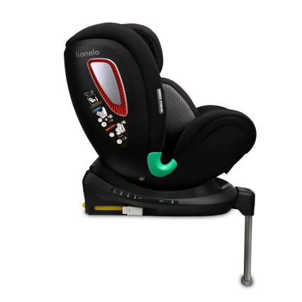 Lionelo - Vrtljiv avtosedež z bazo ANTOON PLUS i-Size 40-105 cm Black Onyx
