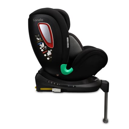 Lionelo - Vrtljiv avtosedež z bazo ANTOON PLUS i-Size 40-105 cm Black Onyx