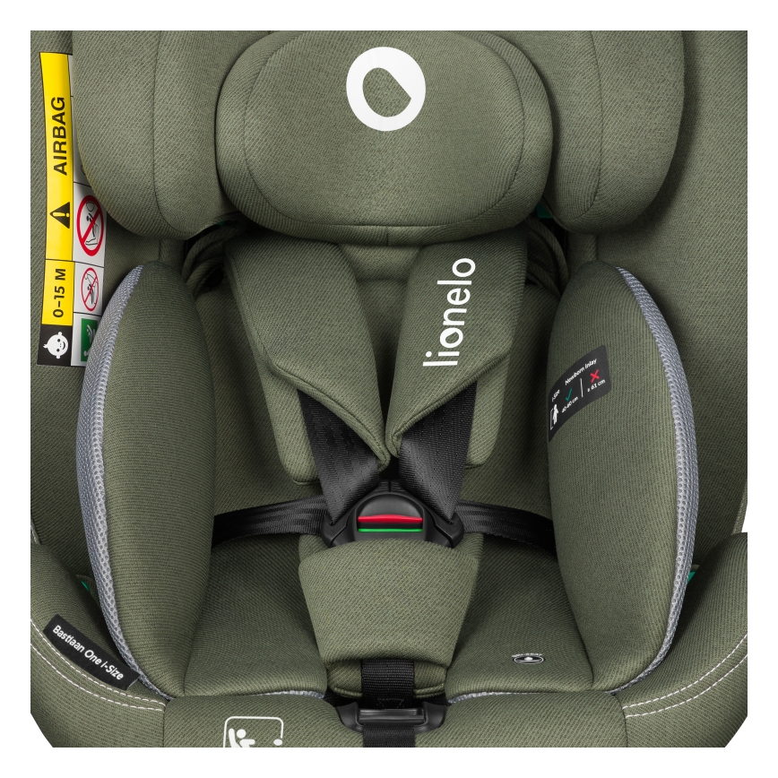 Lionelo - vrtljiv avtosedež z bazo BASTIAAN ONE i-Size 40-150 cm olivno zelena