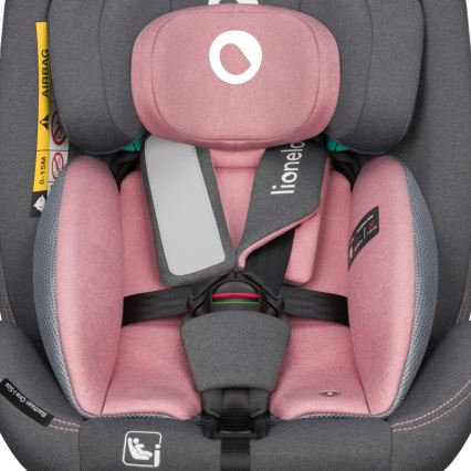 Lionelo - avtosedež z vrtljivo bazo BASTIAAN ONE i-Size 40-150 cm Pink Rose