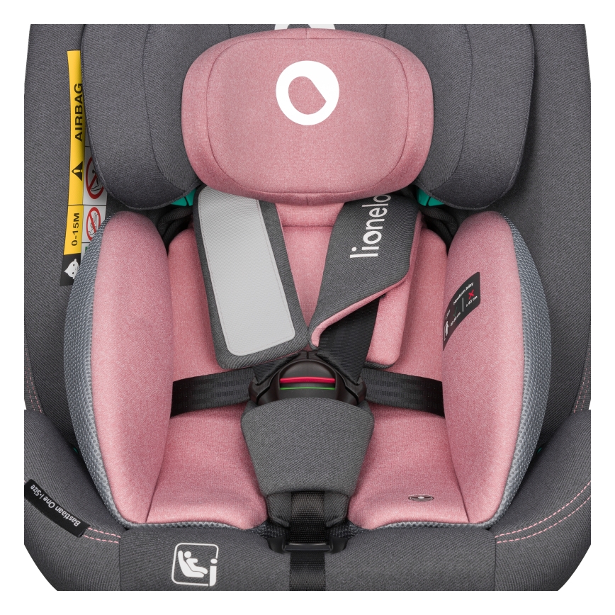 Lionelo - avtosedež z vrtljivo bazo BASTIAAN ONE i-Size 40-150 cm Pink Rose