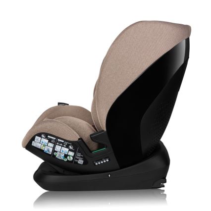 Lionelo - Vrtljiv avtosedež z bazo LAVENDER i-Size 76-150 cm bež latte