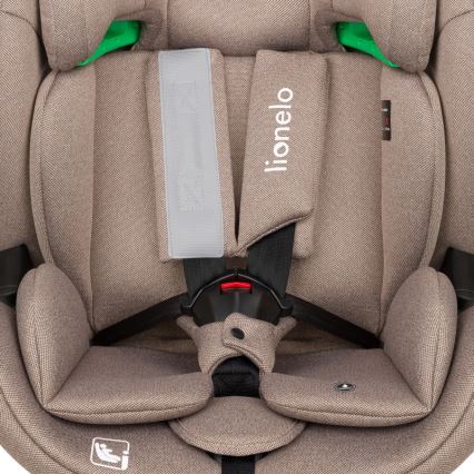 Lionelo - Vrtljiv avtosedež z bazo LAVENDER i-Size 76-150 cm bež latte