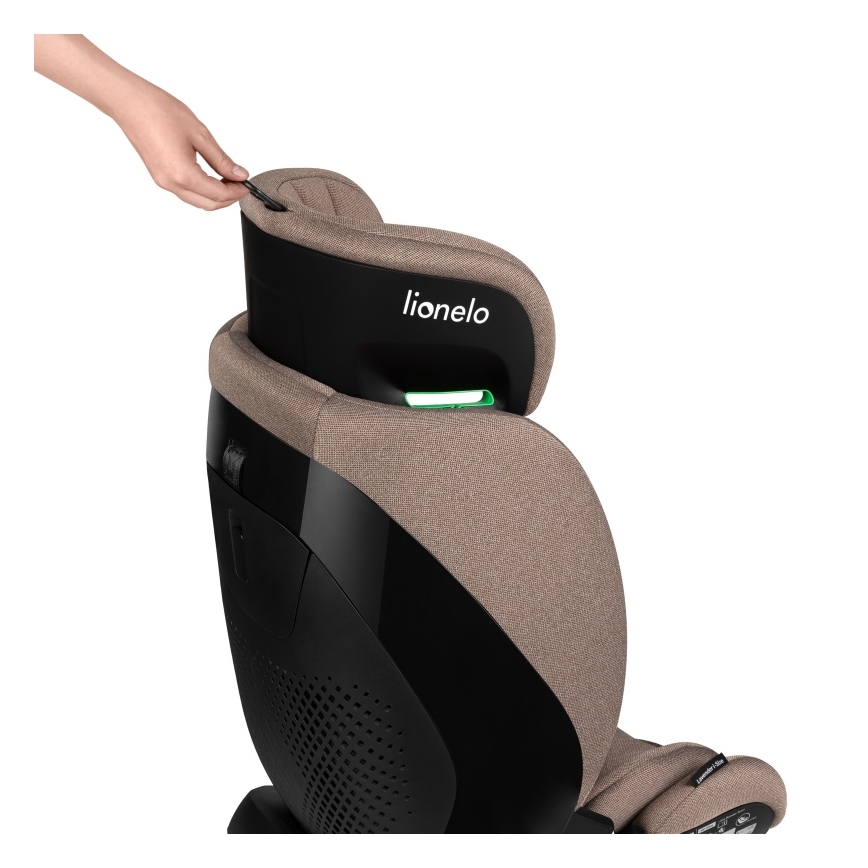 Lionelo - Vrtljiv avtosedež z bazo LAVENDER i-Size 76-150 cm bež latte