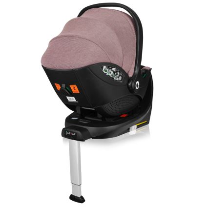 Lionelo - Vrtljiv avtosedež z bazo MOXIE SET i-Size 40-87 cm Rožnata Malva