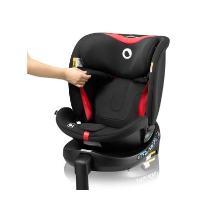 Lionelo - Vrtljiv avtosedež z bazo NAVY i-Size 40-150 cm črno/rdeč
