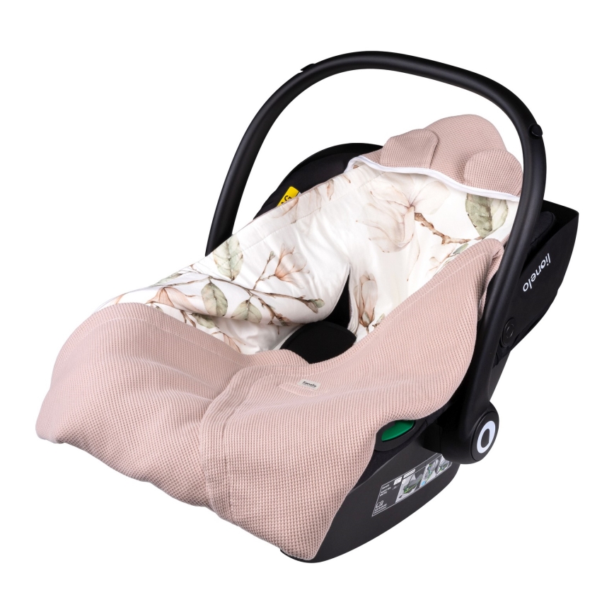 Lionelo - Zavijalna odejica za avtosedež TRAVEL SWADDLE 90x90 cm bež magnolija