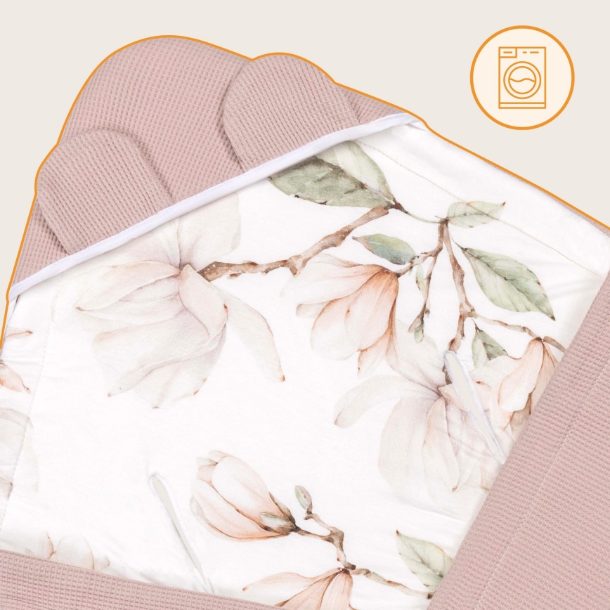 Lionelo - Zavijalna odejica za avtosedež TRAVEL SWADDLE 90x90 cm bež magnolija