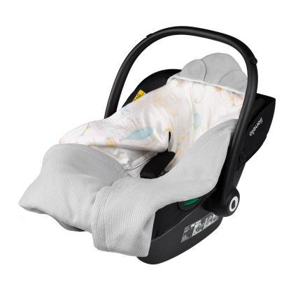 Lionelo - Zavijalna odejica za avtosedež TRAVEL SWADDLE 90x90 cm Siva Balon