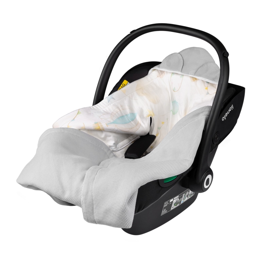 Lionelo - Zavijalna odejica za avtosedež TRAVEL SWADDLE 90x90 cm Siva Balon