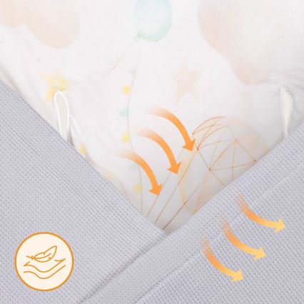 Lionelo - Zavijalna odejica za avtosedež TRAVEL SWADDLE 90x90 cm Siva Balon
