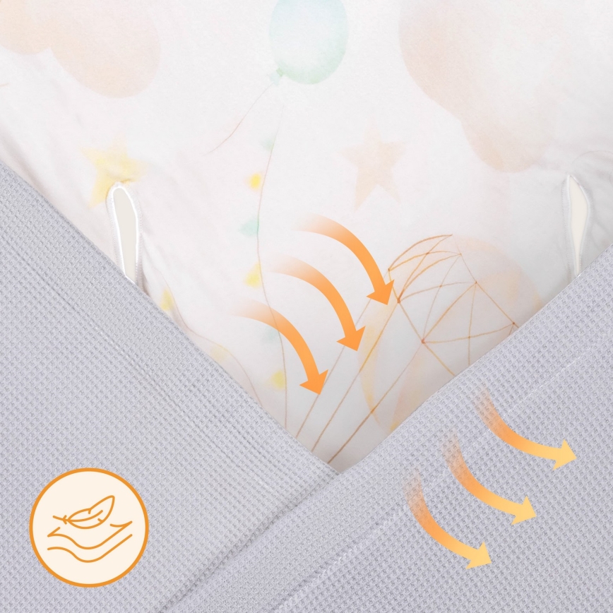 Lionelo - Zavijalna odejica za avtosedež TRAVEL SWADDLE 90x90 cm Siva Balon