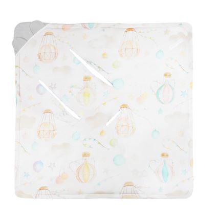 Lionelo - Zavijalna odejica za avtosedež TRAVEL SWADDLE 90x90 cm Siva Baloon