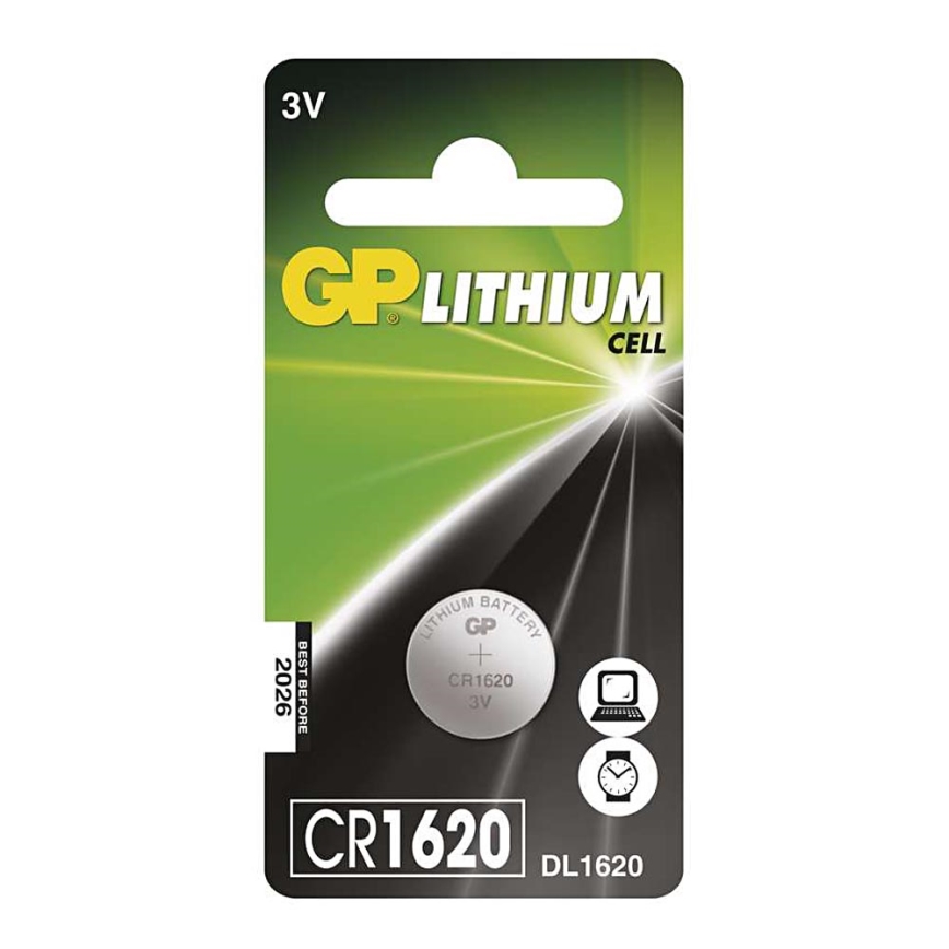 Litijeva baterija gumbasta CR1620 GP LITHIUM 3V/75 mAh