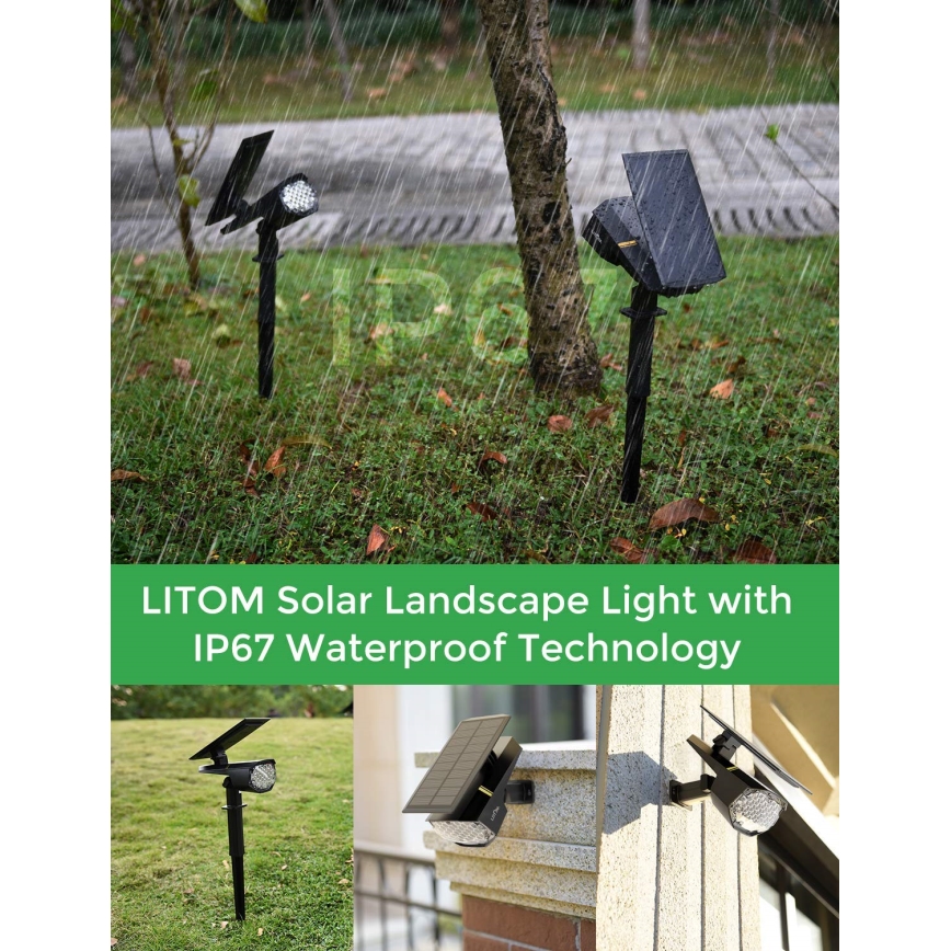 Litom - SET 2x LED Zatemnitvena solarna svetilka 2v1 LED/3,7V IP67