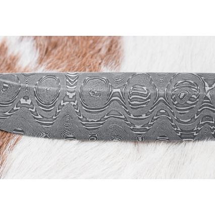 Lovski nož iz damaščanskega jekla 14,5 cm jelša/serpentinita