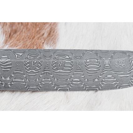 Lovski nož iz damaščanskega jekla 14,5 cm jelša/serpentinita