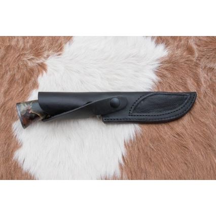 Lovski nož iz damaščanskega jekla 14 cm kostanj