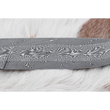 Lovski nož iz damaščanskega jekla 14 cm kostanj