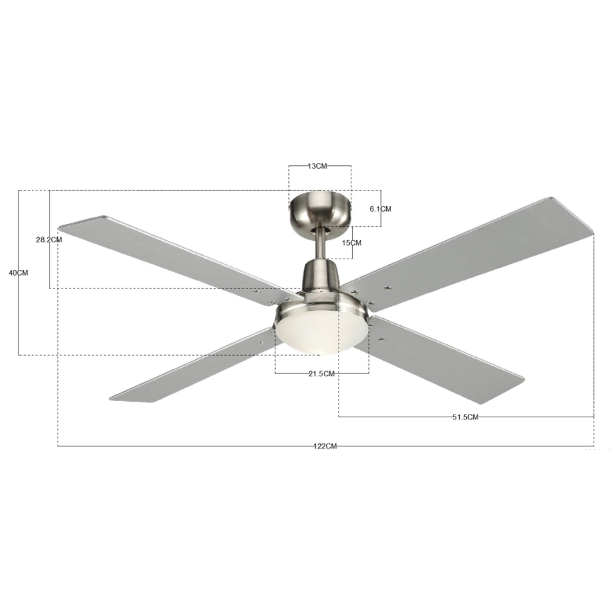 Lucci Air 210334 - Stropni ventilator AIRFUSION QUEST 1xE27/60W/230V les/mat krom + Daljinski upravljalnik