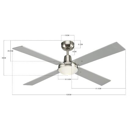 Lucci Air 210334 - Stropni ventilator AIRFUSION QUEST 1xE27/60W/230V les/mat krom + Daljinski upravljalnik